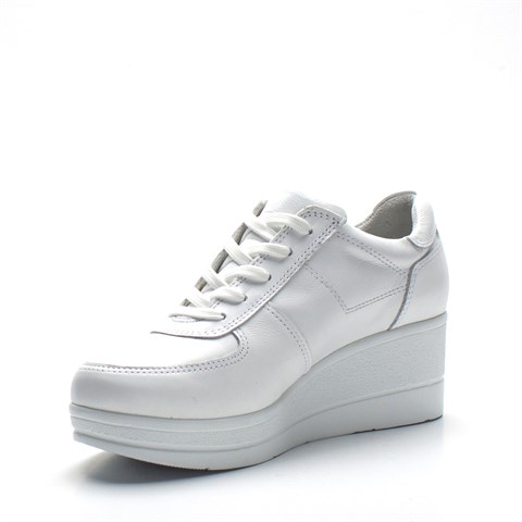 Beyaz Dolgu Topuk Kadın Deri Ayakkabı  115 162-16522