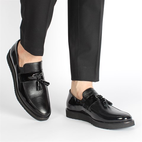0380 Celal Gültekin Erkek Klasik Ayakkabı Rugan Siyah
