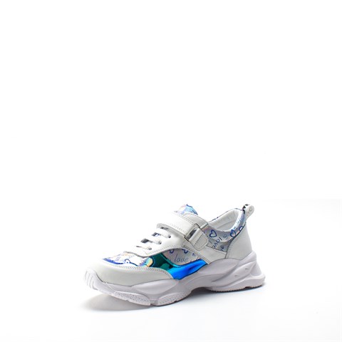 Beyaz Mavi Çocuk Deri Ayakkabı  440 40008 F-16894