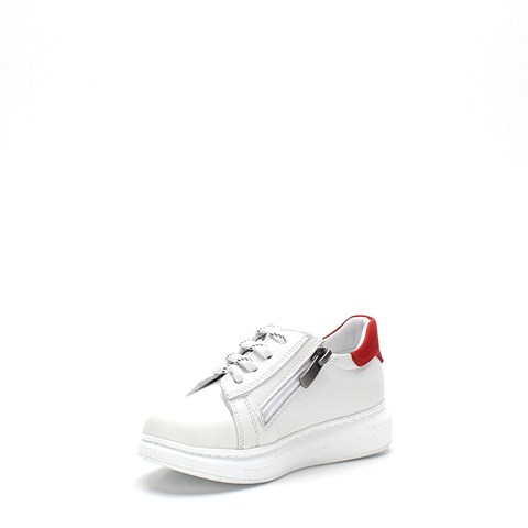 Beyaz Kırmızı Çocuk Deri Ayakkabı  440 40010 P-16959