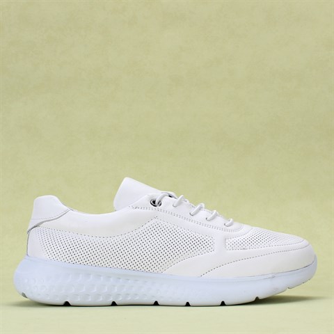 Beyaz Bağcıklı Kadın Deri Sneaker 549 23722-16522