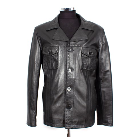 Men Leather Coat Black 557 2114 E-1