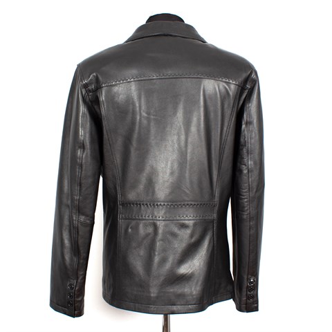 Men Leather Coat Black 557 2114 E-1