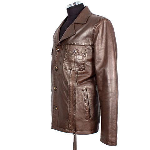 Men Leather Coat Hazelnut 557 2114 E-16960