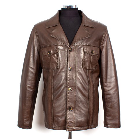 Men Leather Coat Hazelnut 557 2114 E-16960