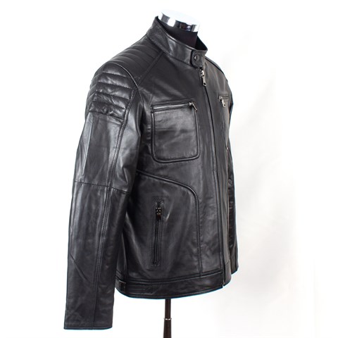 Men Leather Coats Black 557 399 E-1