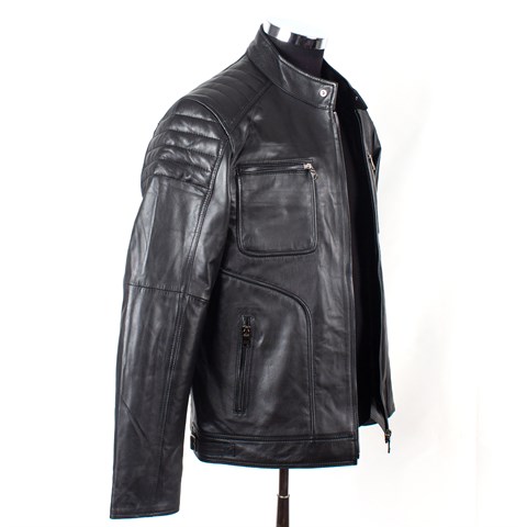Men Leather Coats Black 557 399 E-1
