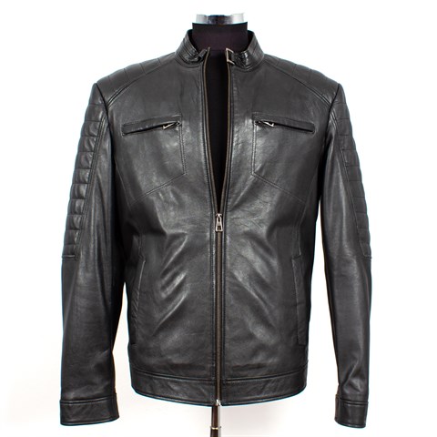 Men Leather Coat Black 557 532 E-1