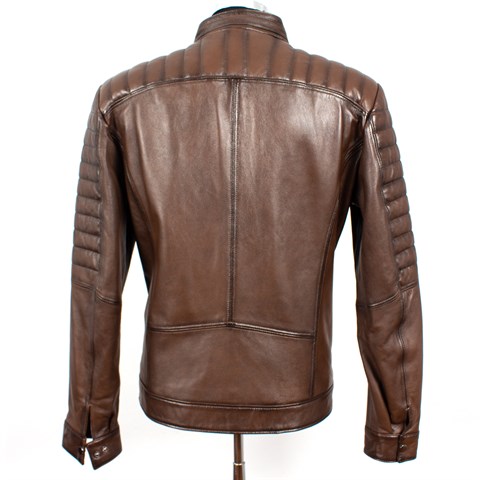 Men Leather Coat Nut 557 532 E-16960