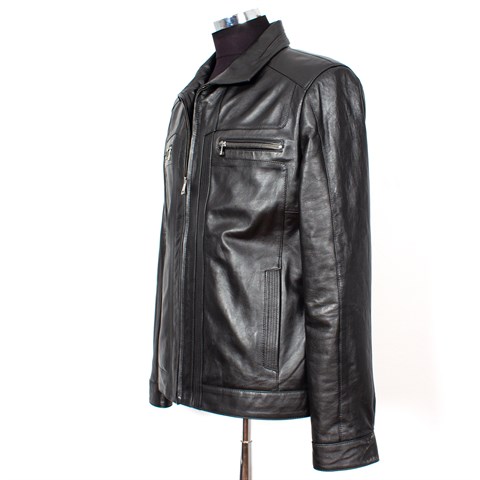 Men Leather Coat Black 557 533 E-1