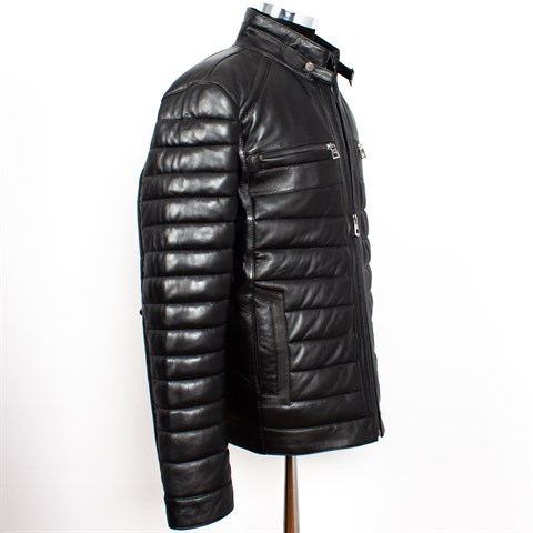 SALVADORMen Leather Coat Black 557 SALVADOR-1