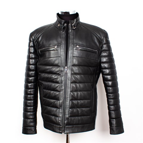 SALVADORMen Leather Coat Black 557 SALVADOR-1