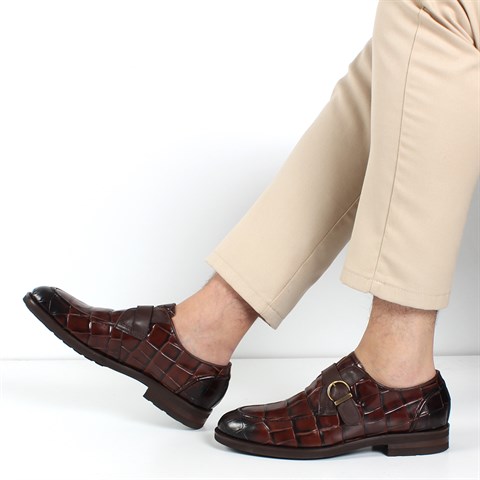 Men Shoe Brown Croco 675 108-17225