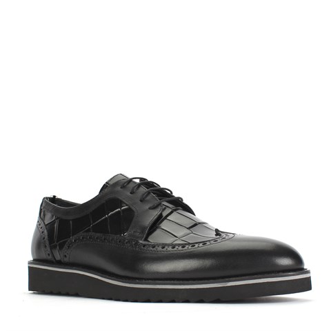 Men Shoe Black Croco 675 110-18047